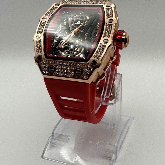 Mens Watch - Onola Automatic - Red and Rose Gold - Picture 5 of 8